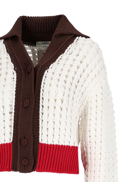 FENDI Chunky cotton cardigan - White