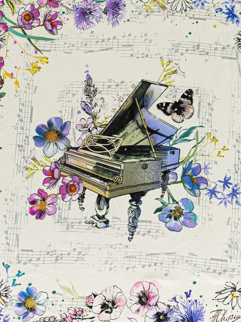 Medicine chusta jedwabna damska kolor multicolor wzorzysta - zdjęcie produktu nr 2