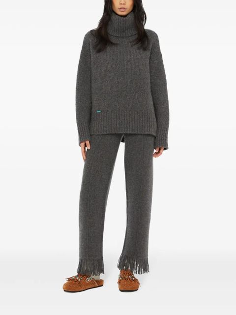 Alanui logo-tag roll-neck jumper - Grey - zdjęcie produktu nr 2