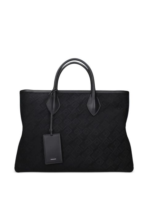 Ferragamo jacquard tote bag - Black - zdjęcie produktu nr 1