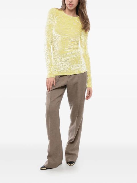 Jil Sander flocked floral top - Yellow - zdjęcie produktu nr 2