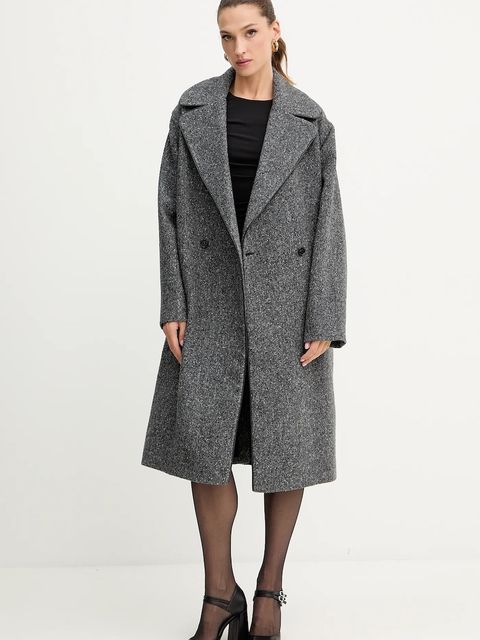 Iceberg płaszcz z dodatkiem wełny kolor szary N011 3083 - zdjęcie produktu nr 2