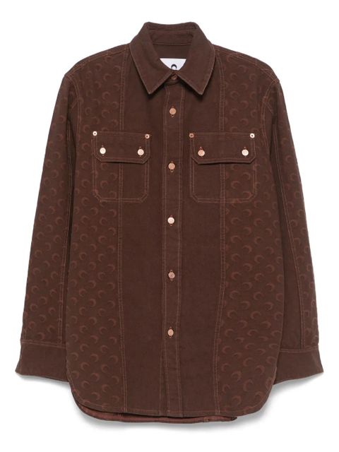 Marine Serre Moon-jacquard shirt - Brown - zdjęcie produktu nr 1
