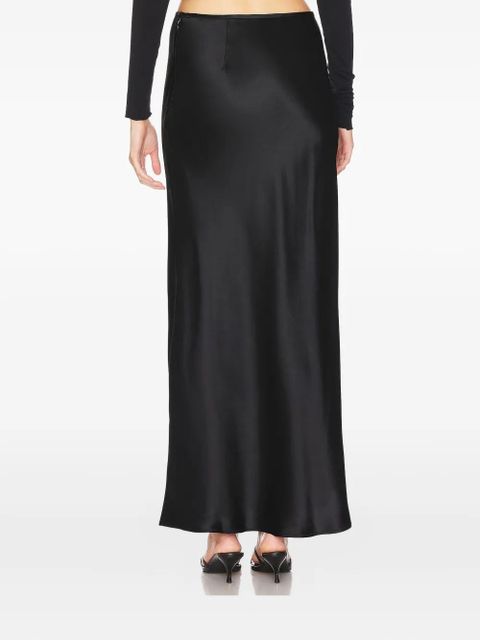 Acler bias-cut satin maxi skirt - Black