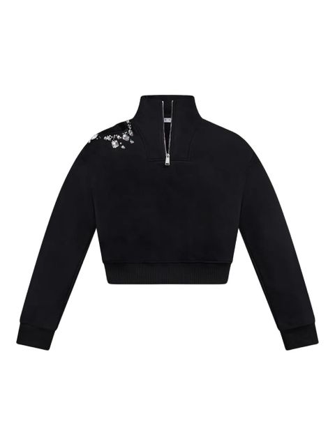 AREA crystal cut-out half-zip sweatshirt - Black - zdjęcie produktu nr 1
