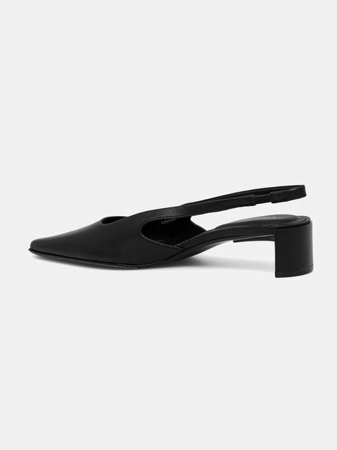 Calvin Klein czółenka skórzane SET BACK HEEL PUMP SLINGBACK LTH - zdjęcie produktu nr 1