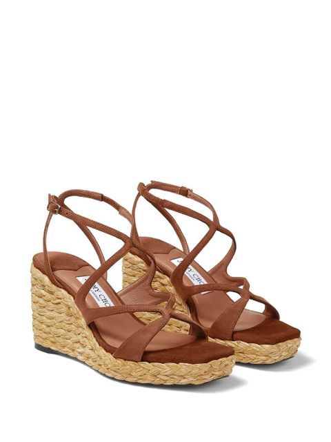 Jimmy Choo Ayla 85mm wedge sandals - Brown