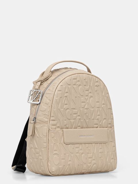 Armani Exchange plecak damski kolor beżowy mały gładki XW002234 AF15774