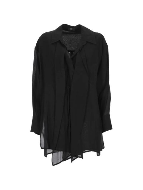Eleh semi-sheer tie-fastening shirt - Black - zdjęcie produktu nr 1