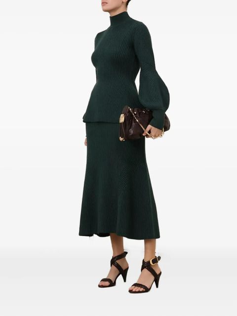 ZIMMERMANN Hypnotic ribbed midi skirt - Green - zdjęcie produktu nr 2