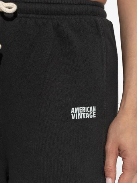 American Vintage Izubird drawstring logo-print trousers - Grey