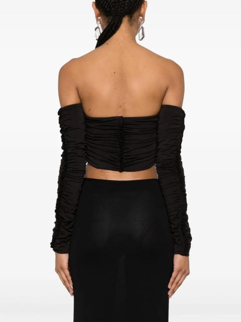 ROTATE BIRGER CHRISTENSEN gathered crop top - Black