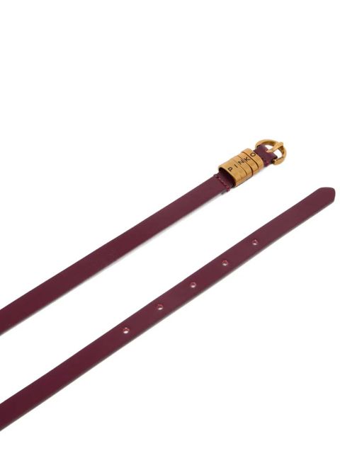 PINKO logo leather belt - Red