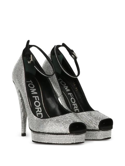 TOM FORD crystal-embellished platform sandals - Silver - zdjęcie produktu nr 2