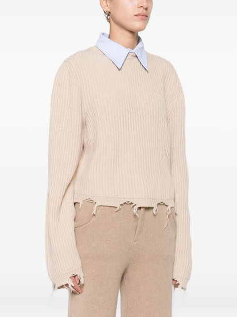 SOLOTRE distressed-finish sweater - Neutrals