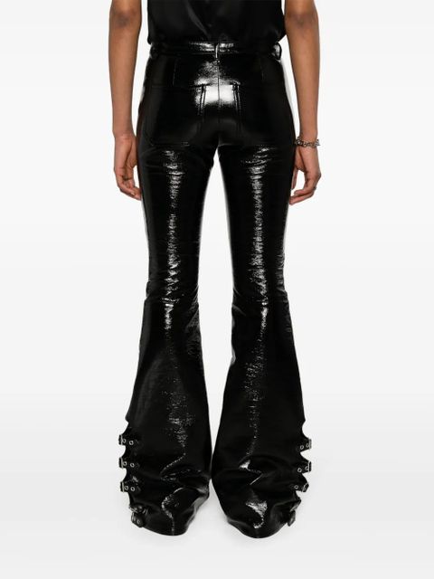 Courrèges multi-buckle flared trousers - Black