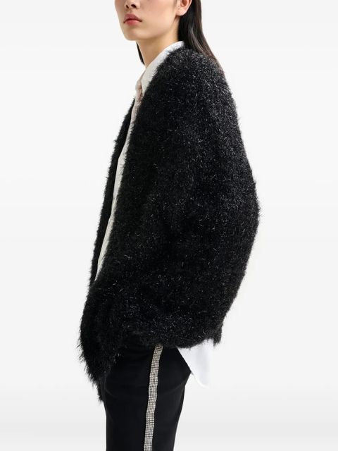 Essentiel Antwerp Ileast textured metallic-effect cardigan - Black