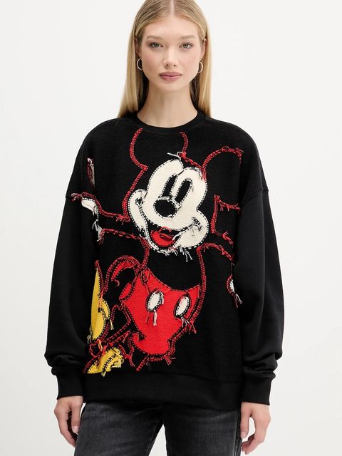 Desigual bluza HELLO MICKEY damska kolor czarny wzorzysta 25WWSK14 - zdjęcie produktu nr 1