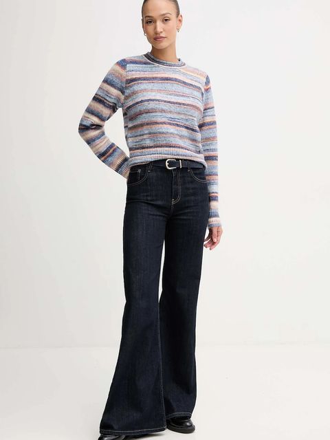 Pepe Jeans sweter z domieszką wełny damski kolor niebieski PL7000057 - zdjęcie produktu nr 2