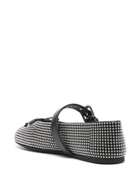 Miu Miu stud-embellished ballerina shoes - Black