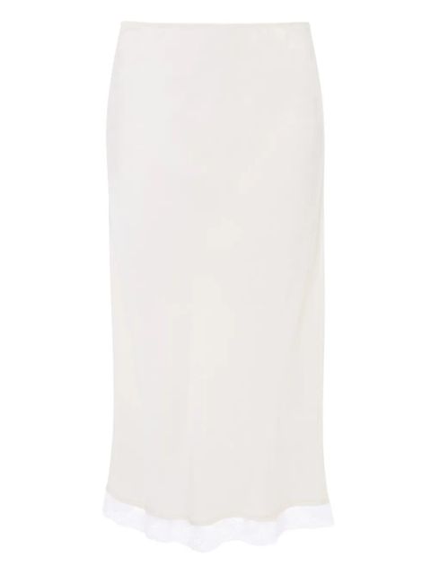 Victoria Beckham Lace Trim Slip midi skirt - White - zdjęcie produktu nr 1
