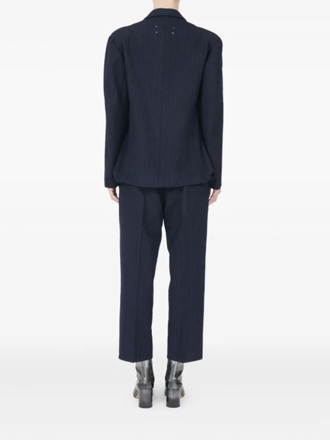 Maison Margiela striped-pattern double-breasted blazer - Blue