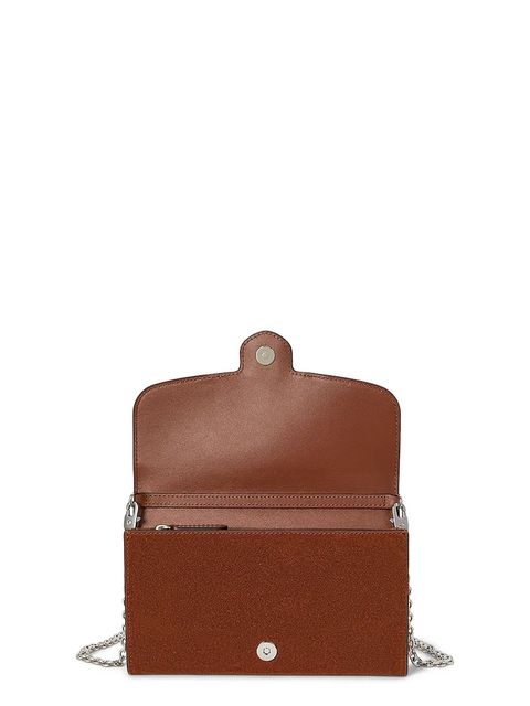 Lauren Ralph Lauren kopertówka zamszowa kolor brązowy 432980761