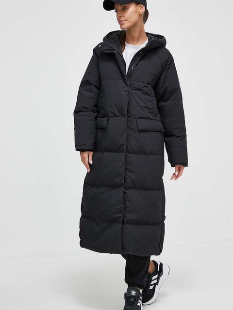 adidas kurtka puchowa damska kolor czarny zimowa