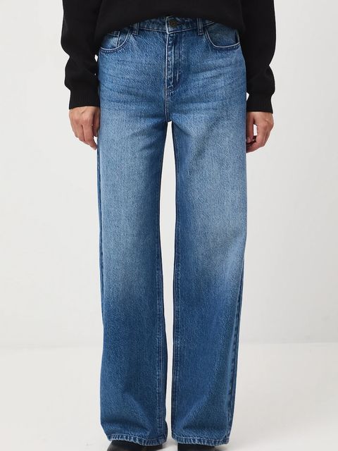 Medicine jeansy bawełniane damskie kolor niebieski