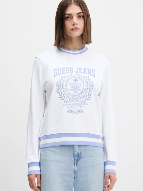 Guess Jeans bluza bawełniana damska kolor biały wzorzysta W5YQ19 K68I4 - zdjęcie produktu nr 1