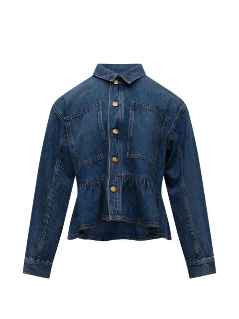 Ulla Johnson Arquette peplum denim jacket - Blue - zdjęcie produktu nr 1