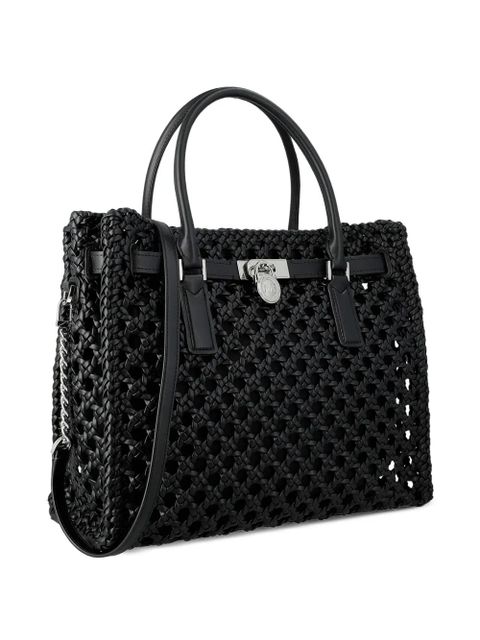 Michael Kors woven padlock tote bag - Black