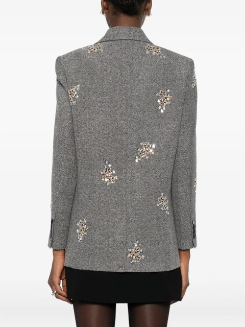 Maje floral-embroidered blazer - Grey