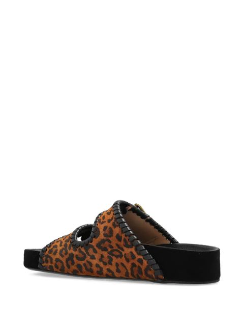 ISABEL MARANT Lennyo leopard-print sandals - Orange