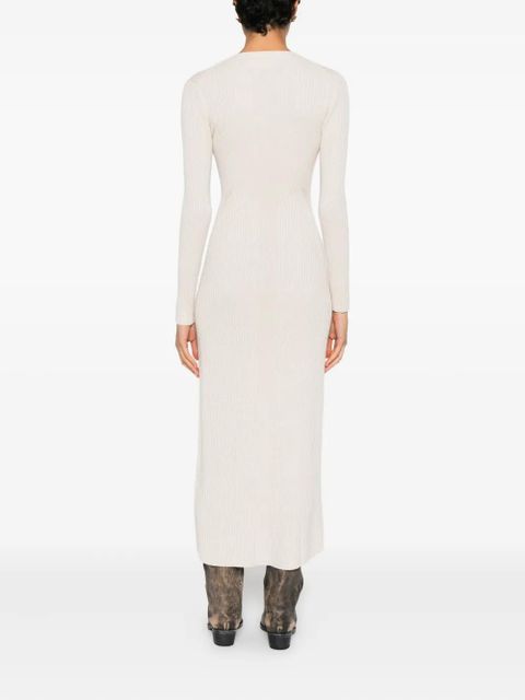 Ba&Sh Anisa button-up ribbed maxi dress - Neutrals