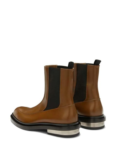 Jil Sander leather Chelsea boots - Brown