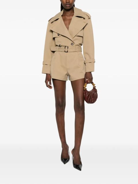 Self-Portrait belted cropped trench jacket - Neutrals - zdjęcie produktu nr 2