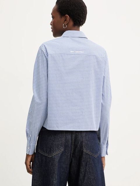 Karl Lagerfeld koszula bawełniana IKON damska kolor niebieski regular z kołnierzykiem klasycznym B1W11020 - zdjęcie produktu nr 2