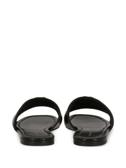 Tory Burch Eleanor T-logo flat sandals - Black