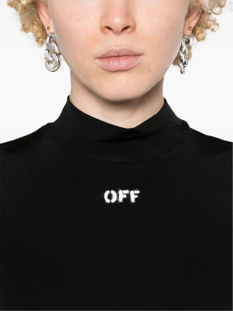 Off-White logo-print cropped T-shirt - Black
