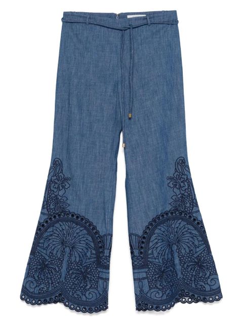 ZIMMERMANN Coco embroidered trousers - Blue - zdjęcie produktu nr 1