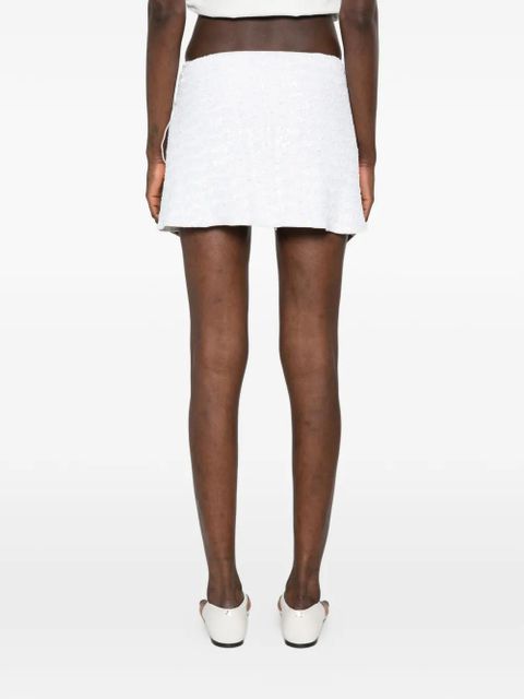 Oséree sequin-embellished wrap mini skirt - White
