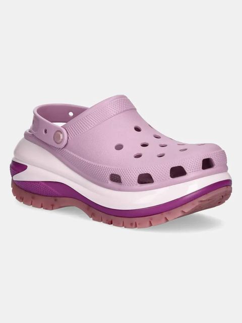 Crocs klapki Classic Mega Crush Clog damskie kolor fioletowy na platformie 207988.5BX - zdjęcie produktu nr 1
