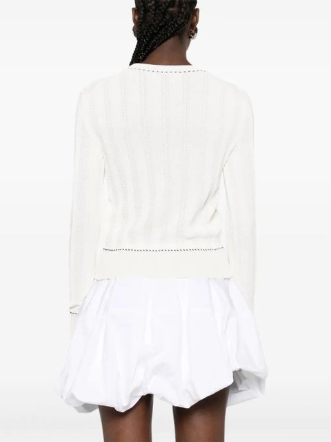 Alexander McQueen logo-embroidered ribbed-knit top - White