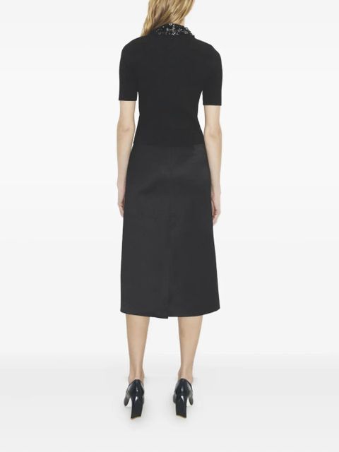 Tory Burch embellished-collar short-sleeve top - Black