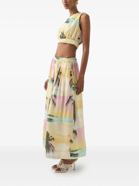 Aje NICOLETTE printed maxi skirt - Yellow