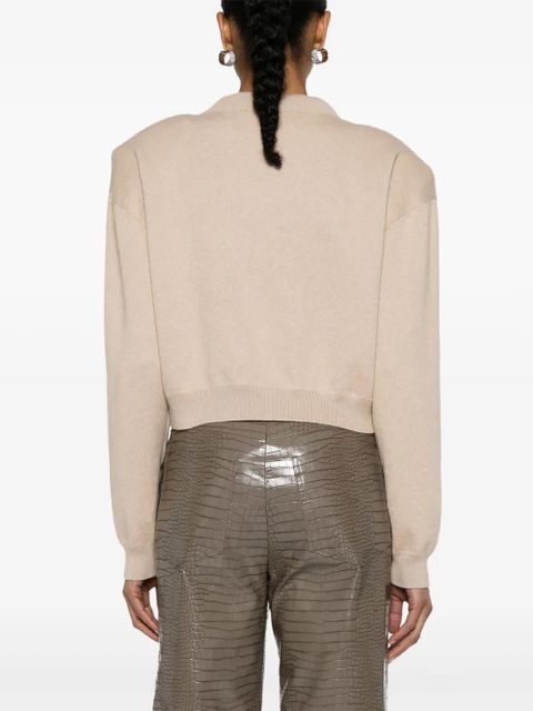 ROTATE BIRGER CHRISTENSEN logo-lettering cardigan - Neutrals - zdjęcie produktu nr 2