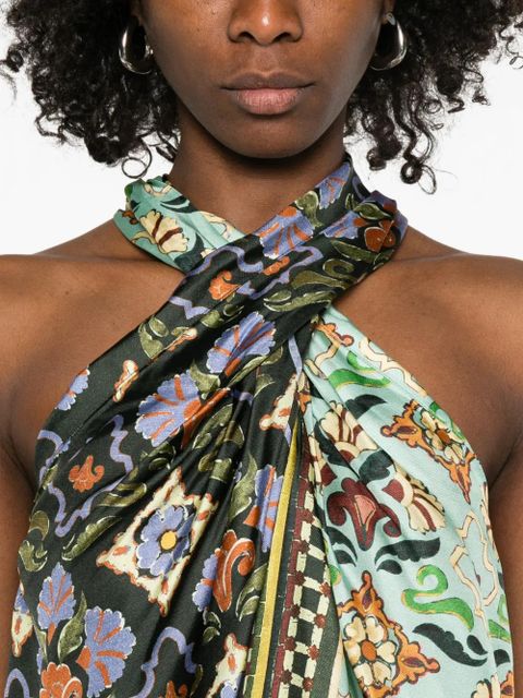 ALEMAIS geometric-pattern blouse - Blue