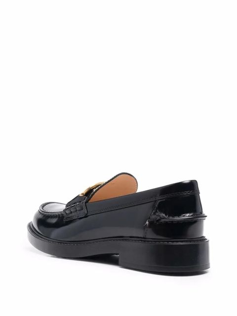 Tod's chain-plaque loafers - Black