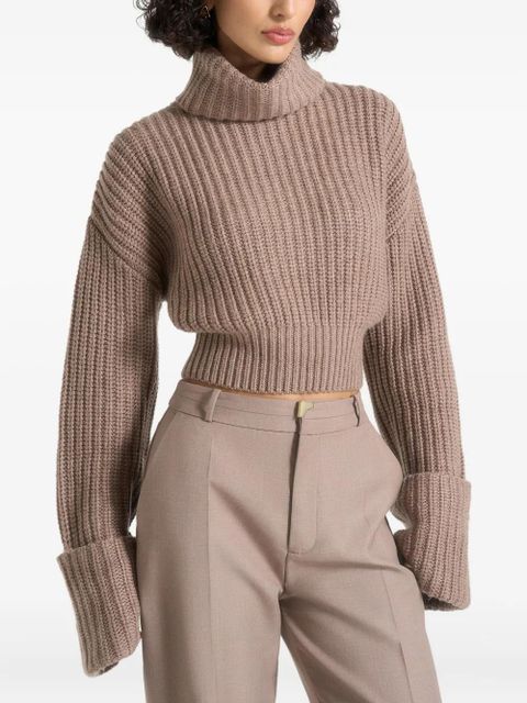 Manière De Voir Amaya roll-neck cuffed knit sweater - Neutrals